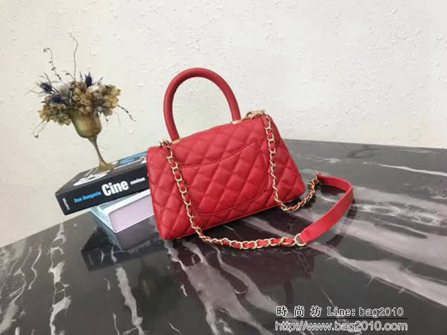 香奈兒CHANEL小號Chanel Coco handle全新頂級翻蓋單肩鏈條手柄包 肩帶可拆卸 DSC1097